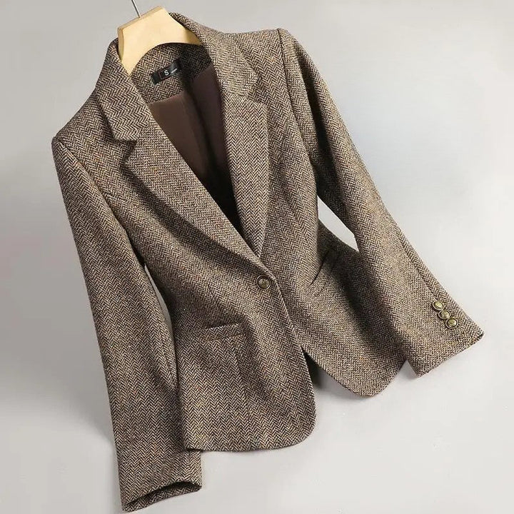 Cesira - Blazer Din Tweed Cu Modelul în Zig Zag