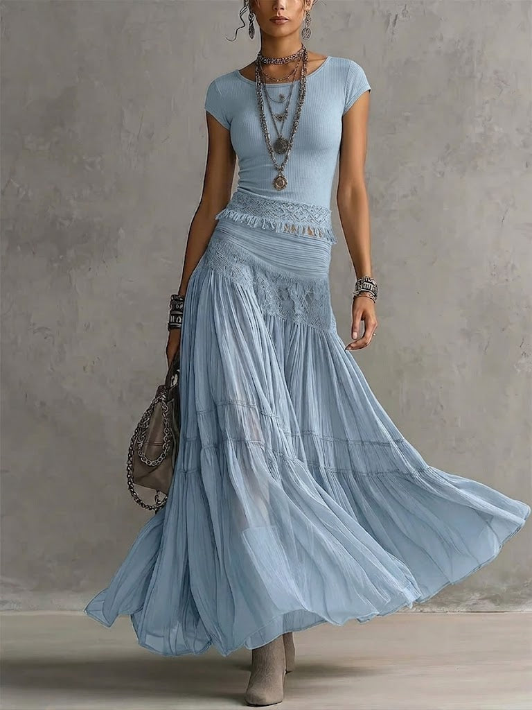 Kylisa – Set Format Din Un Top Elegant și o Fustă în Stil Boho