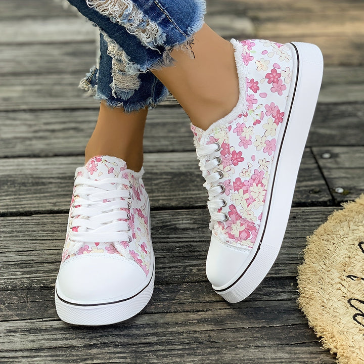 Bristy - Pantofi Cu Sireturi și Imprimeu Floral