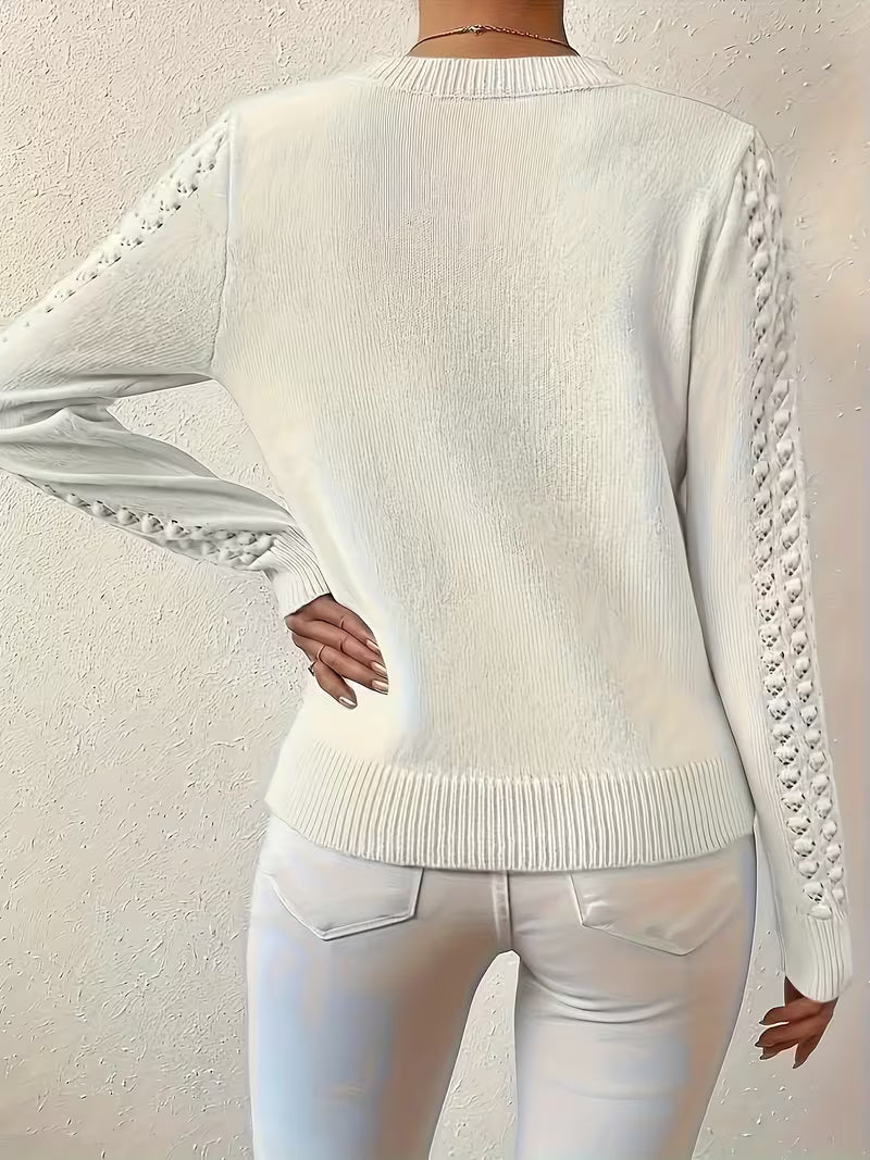 Shannen - Pulover Tricotat Cu Mâneci Lungi