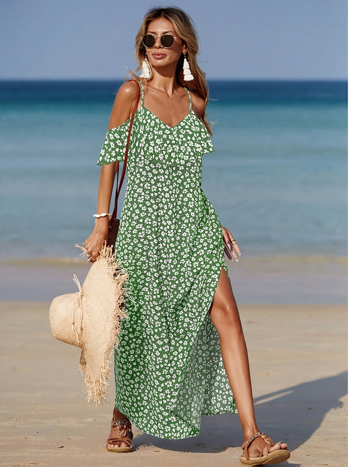 Consuelo - Rochie Cu Umerii Goi și Imprimeu Floral