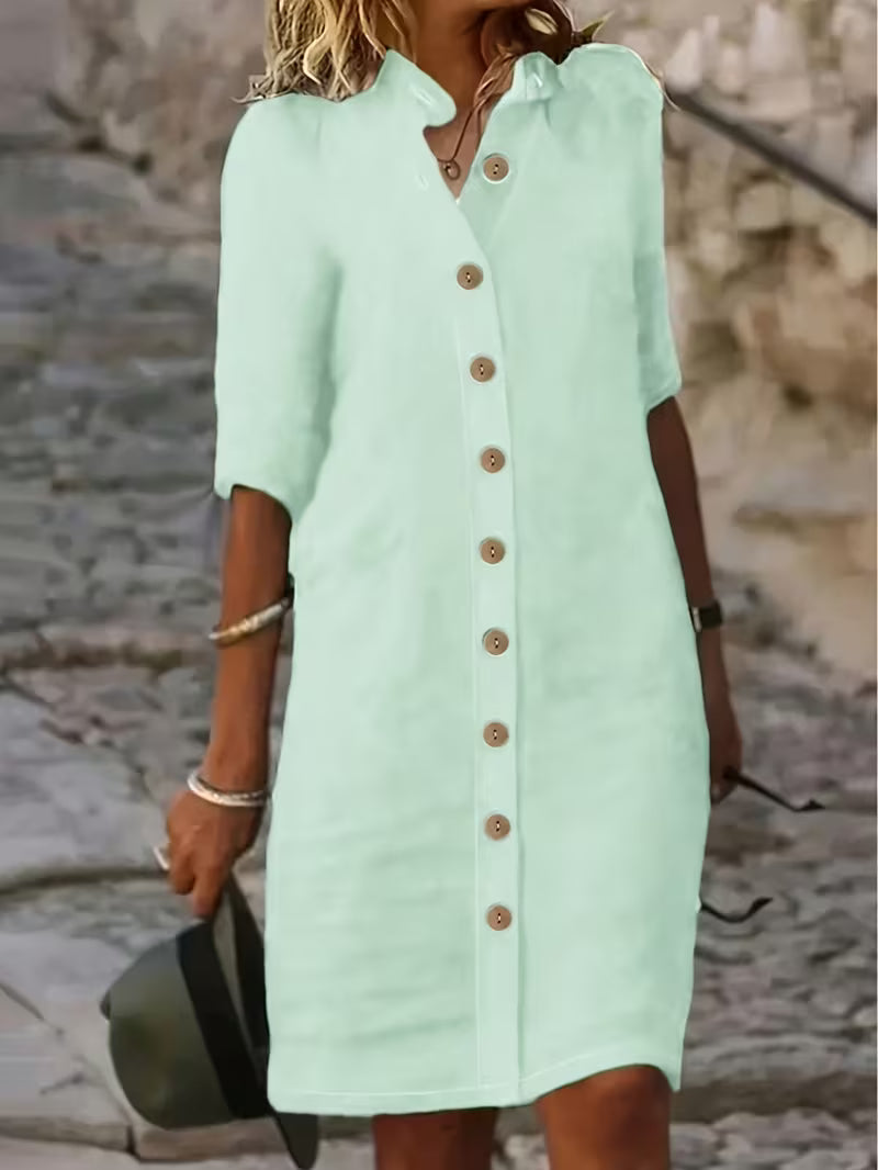 Keiniza - Rochie-Cămașă Cu Mâneci Scurte