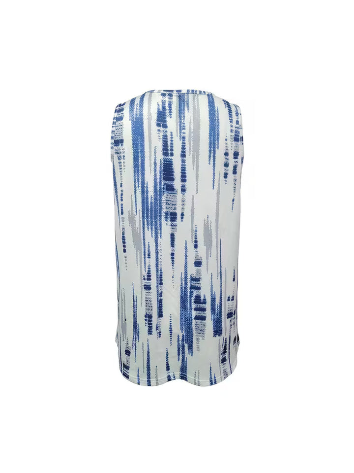 Corinaa - Tricou Fără Mâneci Cu Decolteu În V Cu Imprimeu