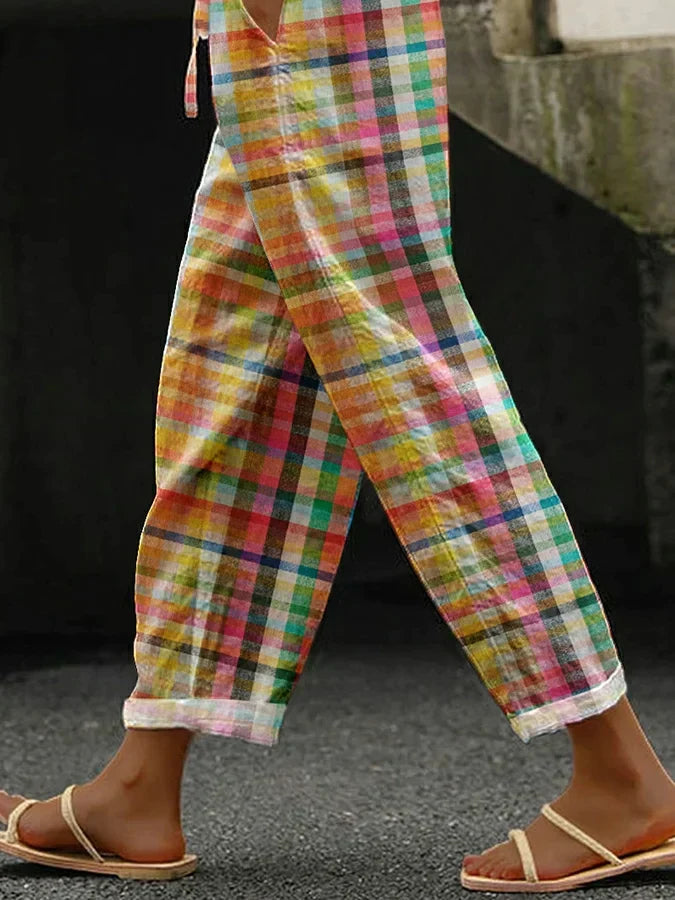 Bertilla - Pantaloni Eleganți în Carouri