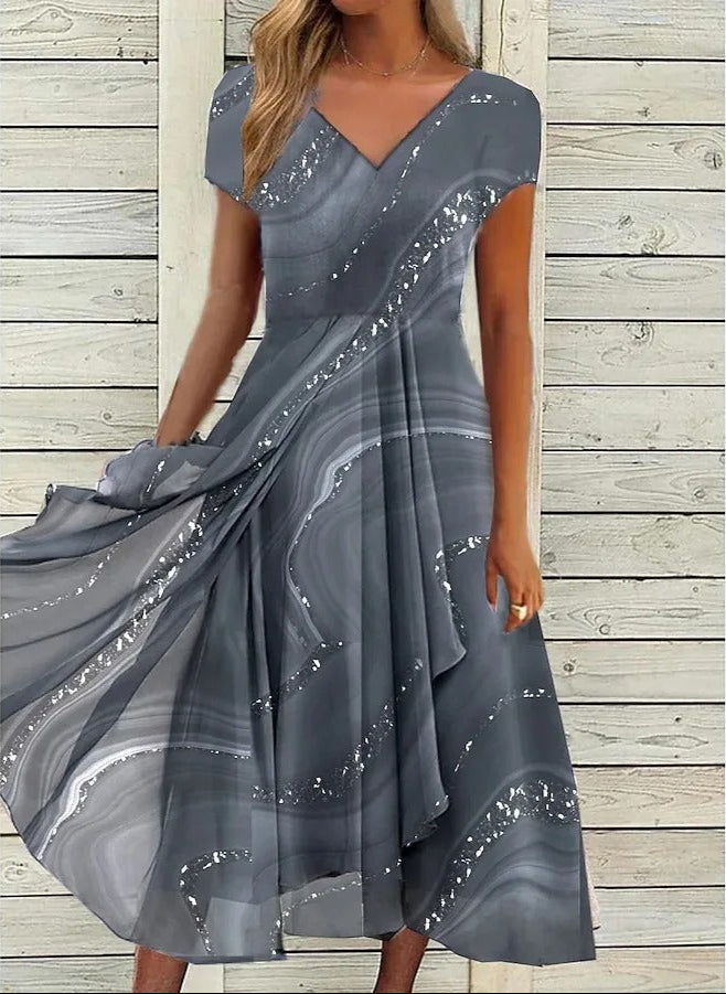 Ayana - Rochie Midi Cu Decolteu în V
