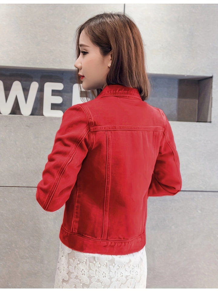 Rosalyn - Jachetă Din Denim Cu Mâneci Scurte In Stil Boho