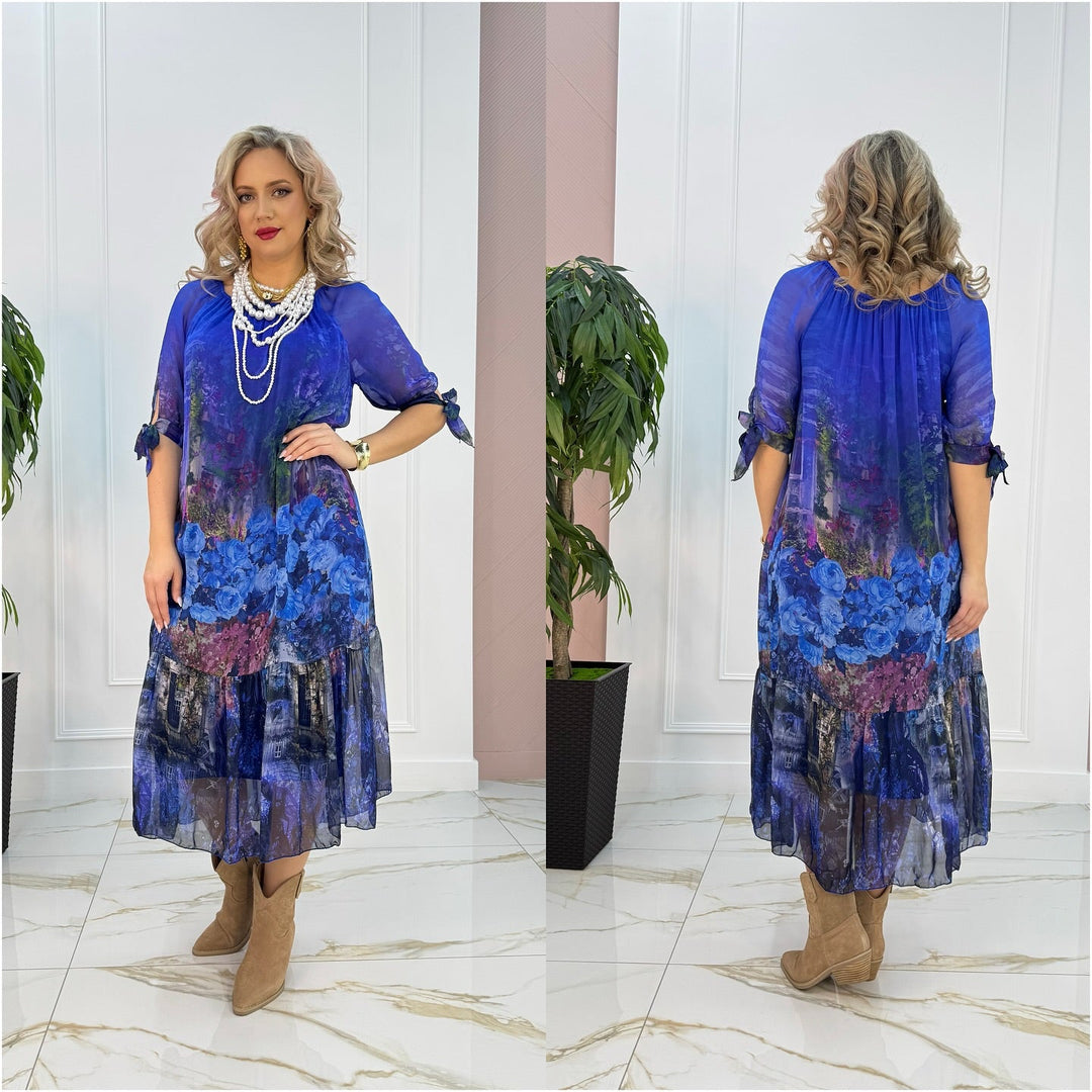 Eliska - Rochie Maxi Elegantă Cu Imprimeu Floral