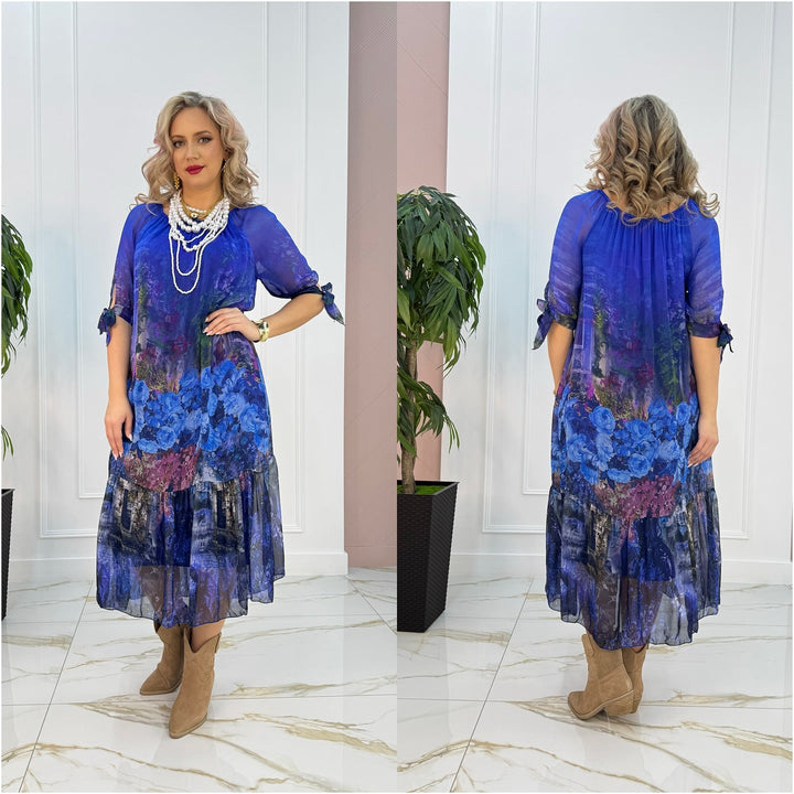 Eliska - Rochie Maxi Elegantă Cu Imprimeu Floral
