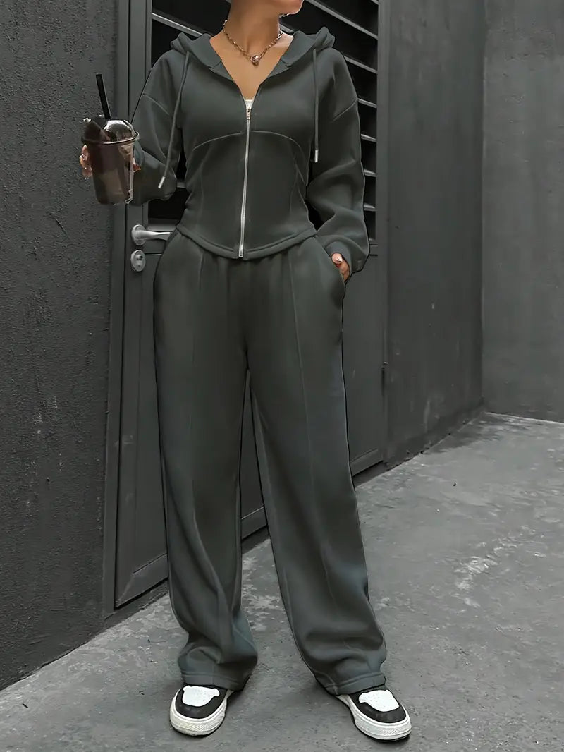 Nanci - Set Casual Cu Două Piese Cu Mâneci Lungi