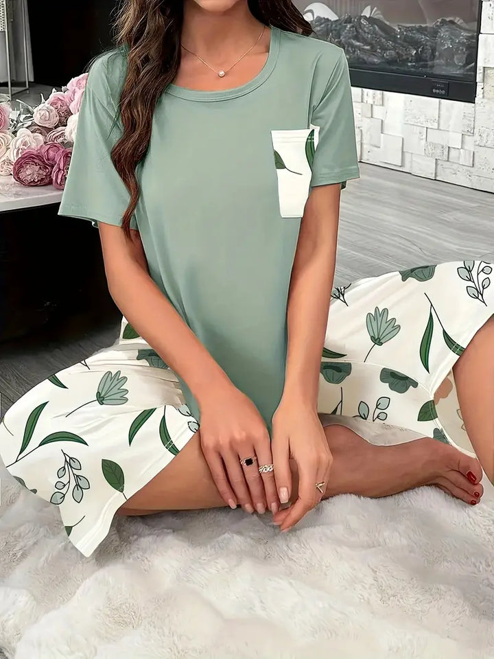 Kinsley - Set Confortabil De Imbrăcăminte De Casă Cu Imprimeu Floral
