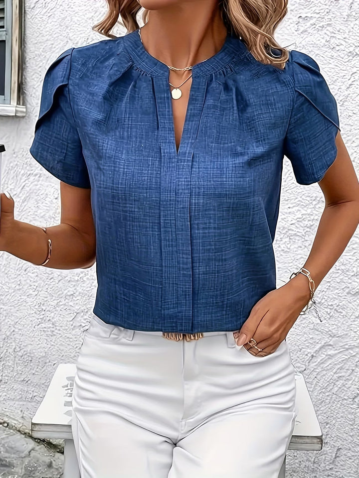 Kacey – Tricou Cu Mâneci Scurte Și Decolteu În V