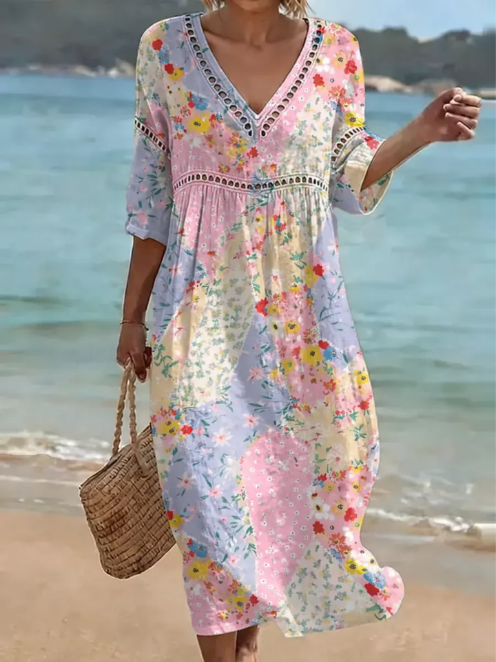 Lyanna - Rochie Cu Imprimeu Floral și Decolteu în V