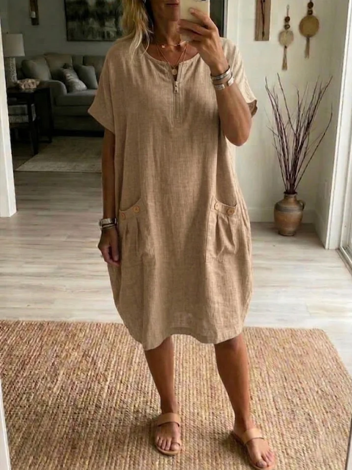 Slavka – Rochie Midi Cu Buzunare și Fermoar