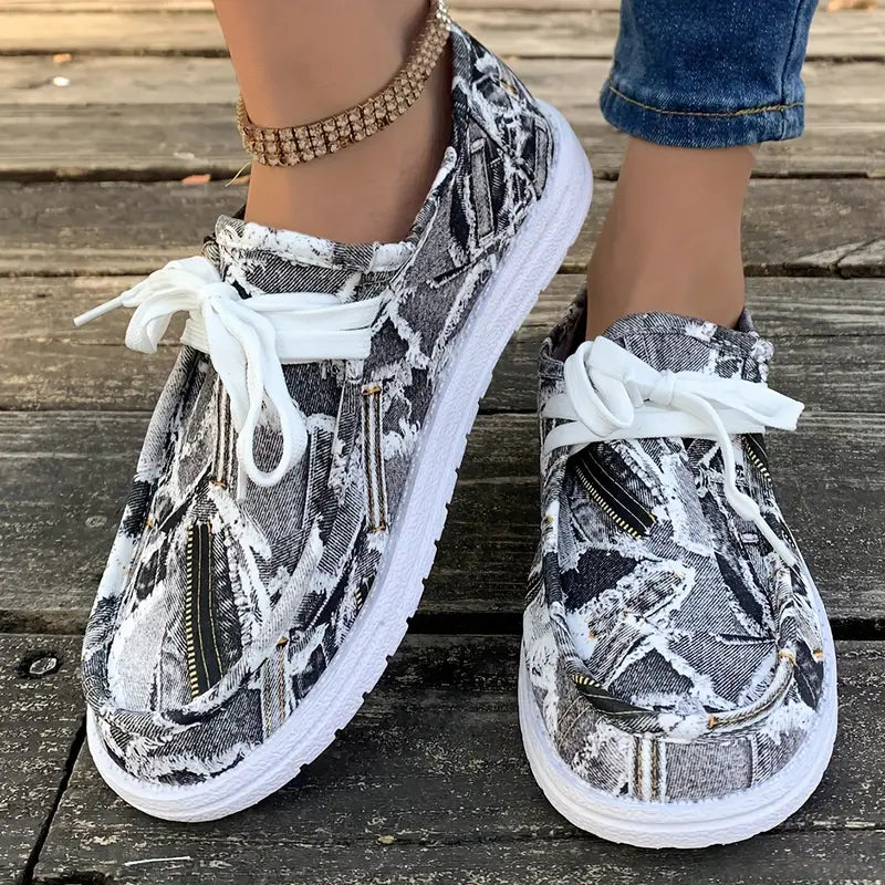 Ulanda - Adidași Antiderapanti Cu Imprimeu Denim