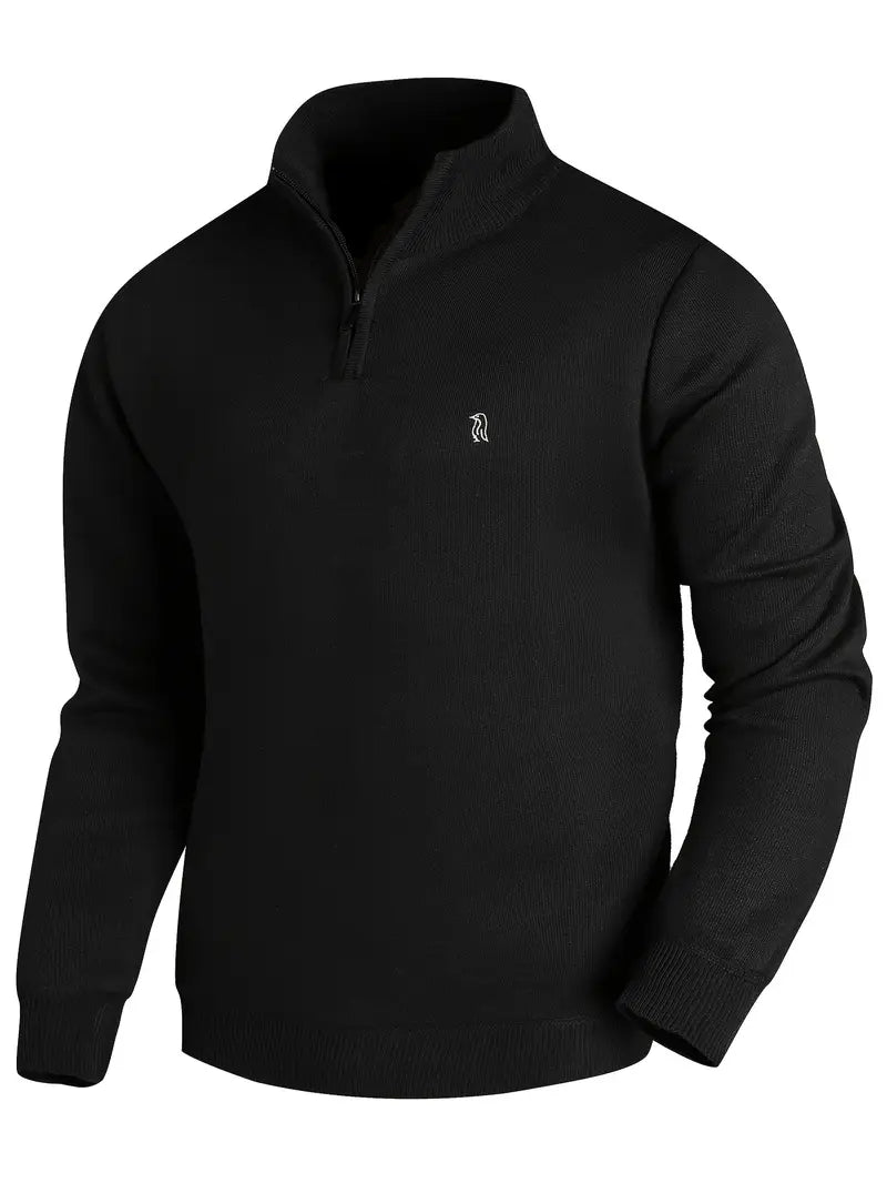 Aryan - Pulover Casual Tricotat Cu Fermoar