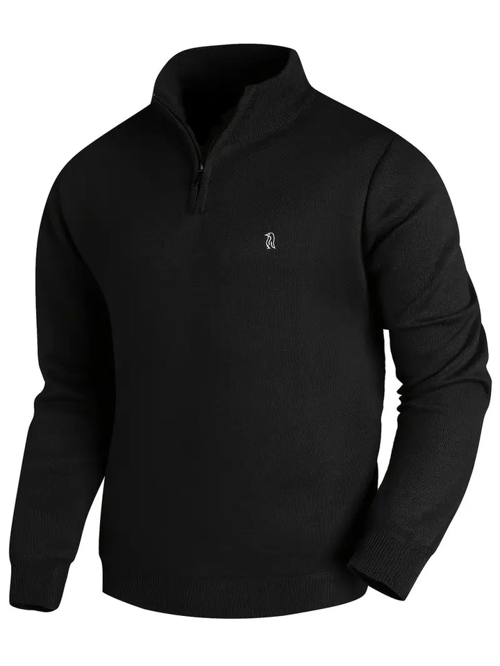 Aryan - Pulover Casual Tricotat Cu Fermoar