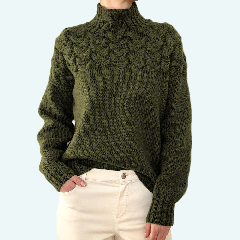 Farrah - Pulover Elegant Cu Guler înalt Tricotat