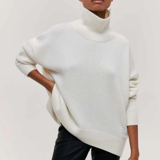 Kinvara - Pulover Oversized Din Bumbac Cu Guler Răsfrânt