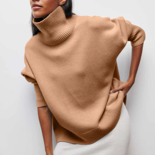 Kinvara - Pulover Oversized Din Bumbac Cu Guler Răsfrânt