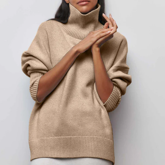 Kinvara - Pulover Oversized Din Bumbac Cu Guler Răsfrânt