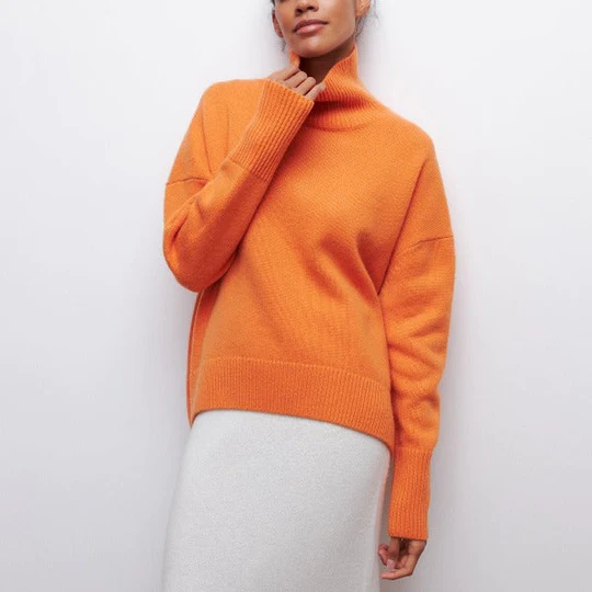 Kinvara - Pulover Oversized Din Bumbac Cu Guler Răsfrânt