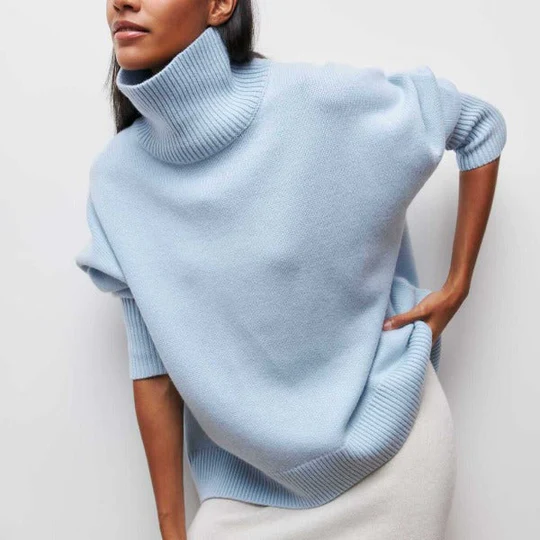 Kinvara - Pulover Oversized Din Bumbac Cu Guler Răsfrânt