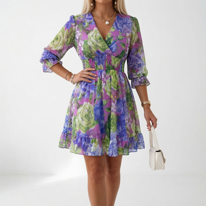 Shilaa – Rochie Mini Cu Imprimeu Floral Și Talie Strânsă