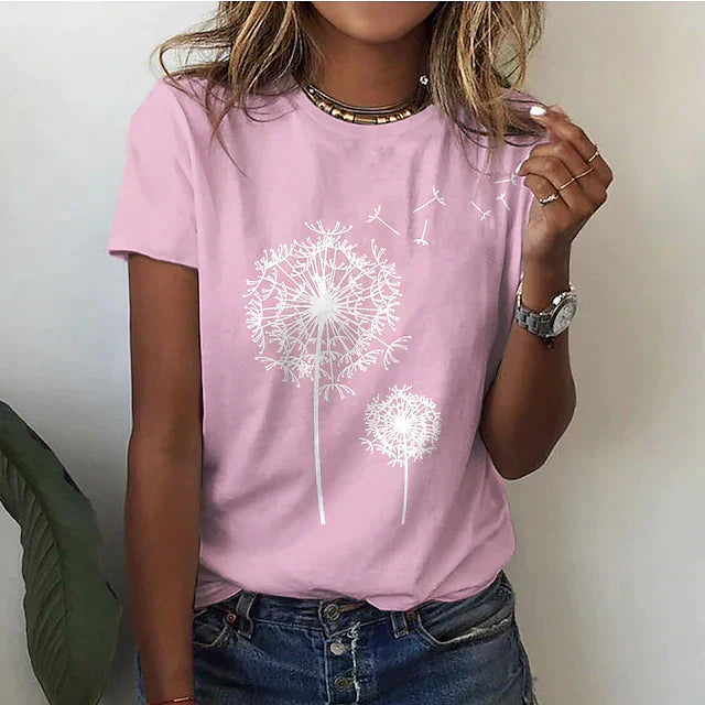 Rafaela - Tricou Elegant Cu Imprimeu Cu Păpădie