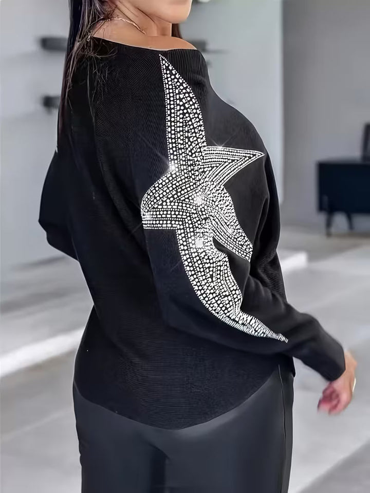 Bernardino - Pulover Elegant cu Mâneci Lungi și Imprimeu cu Stele