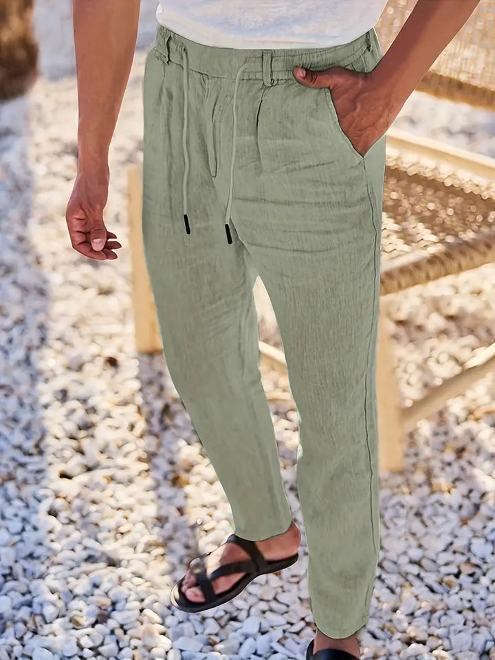 Nichols - Pantaloni Largi Din In Cu șnur