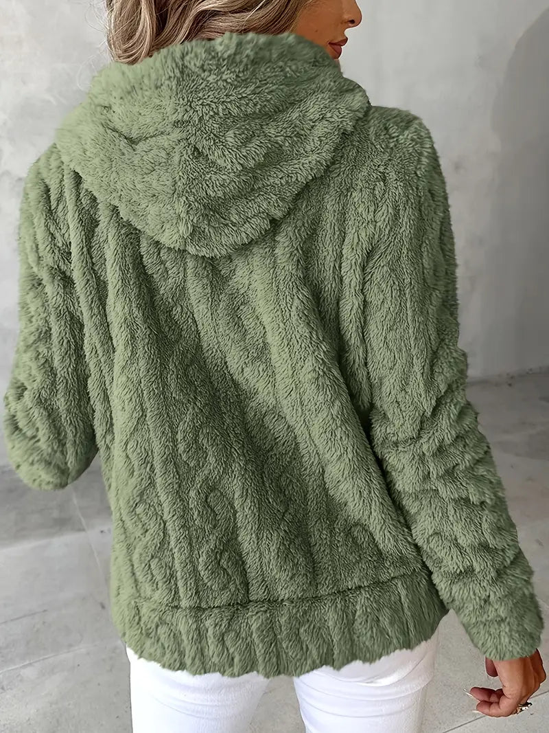 Ganka - Hanorac Cu Glugă și Fermoar Mâneci Lungi