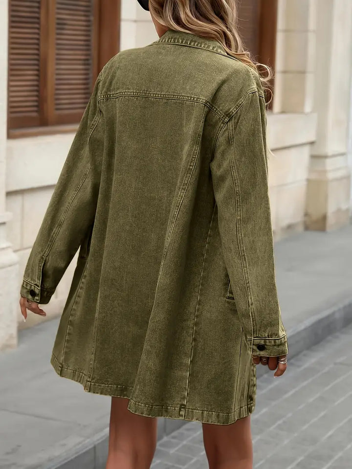 Tacie - Jachetă Din Denim Cu Buzunare Frontale
