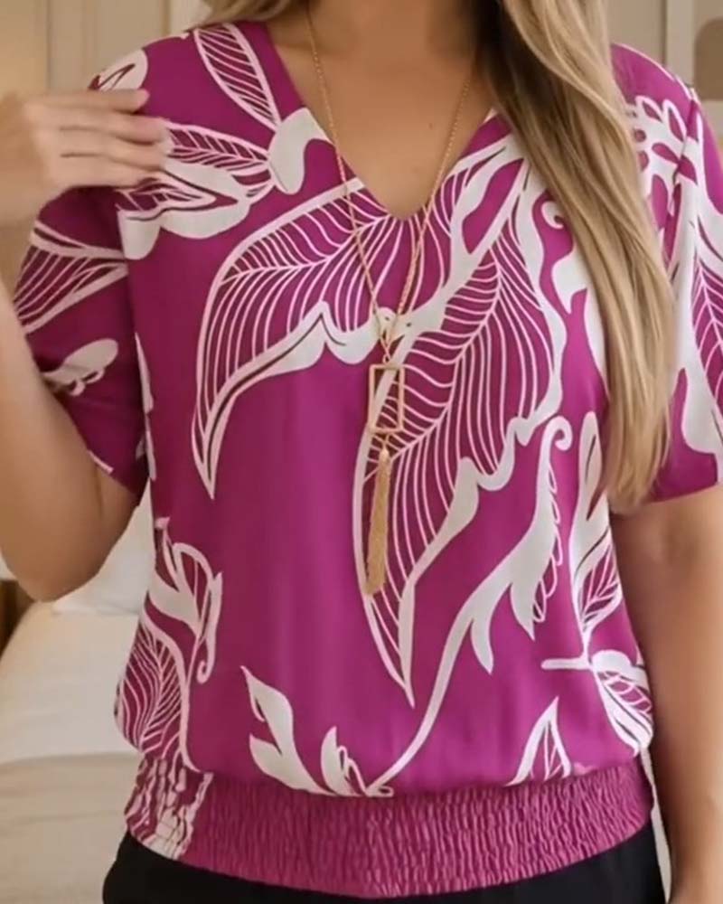 Isheba – Bluză Elegantă Cu Mâneci Scurte