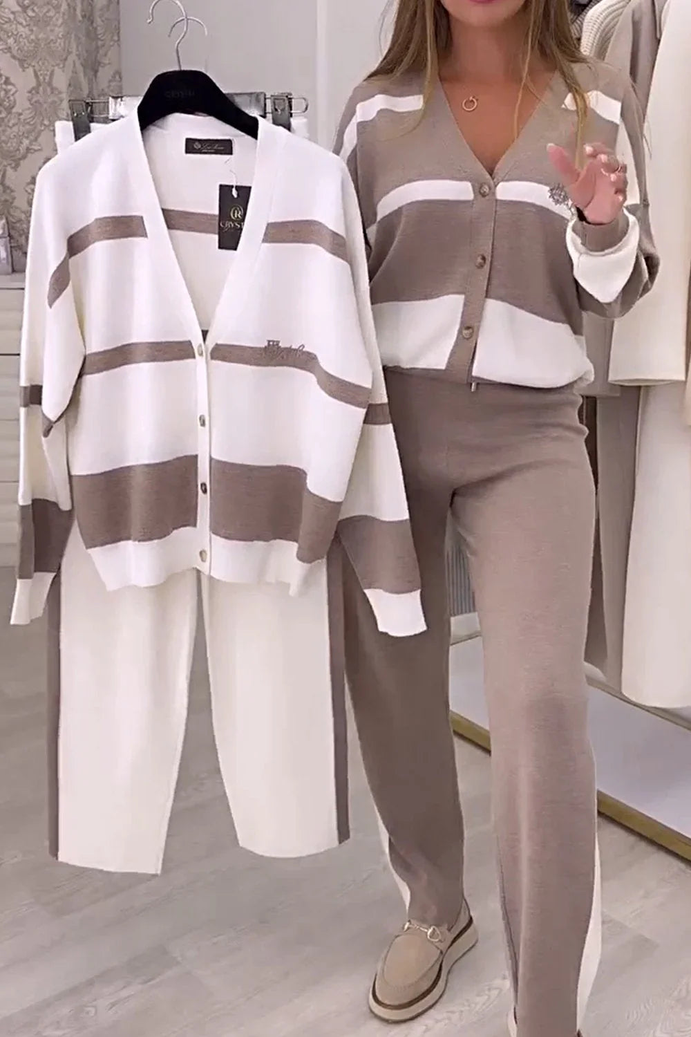 Fridolina - Set Elegant Din Două Piese Tricotate