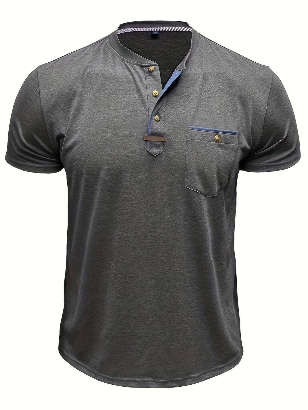Saxon - Tricou Elegant Cu Guler Rotund și Buzunar