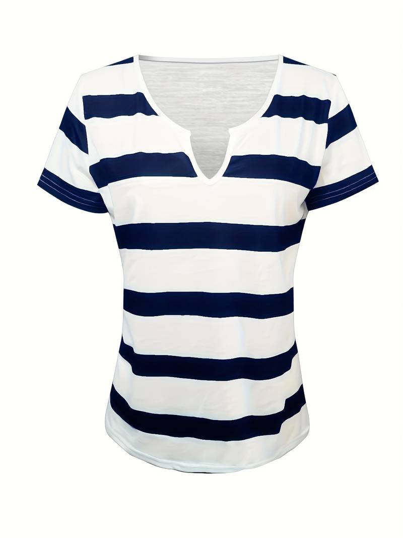 Kiley - Tricou Elegant Cu Mâneci Scurte Și Dungi