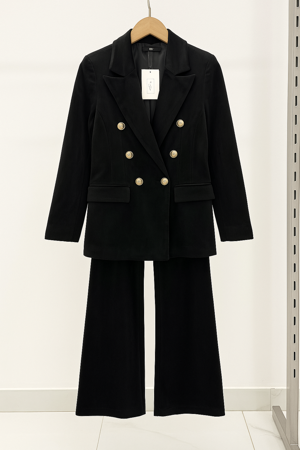 Dimitra - Set Sacou Din Catifea Cu Două Rânduri De Nasturi