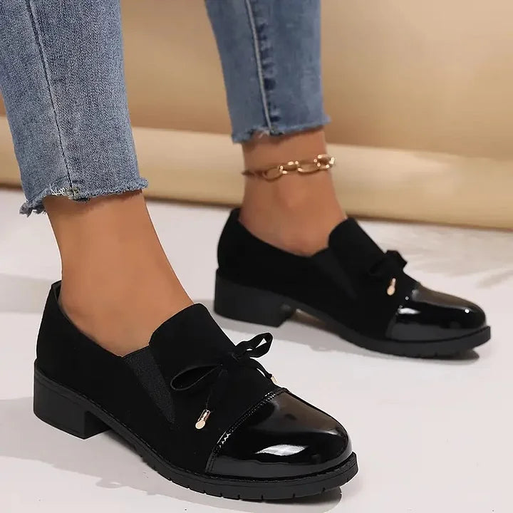 Marvina - Pantofi Eleganți Cu Vârf Rotund și Fundă