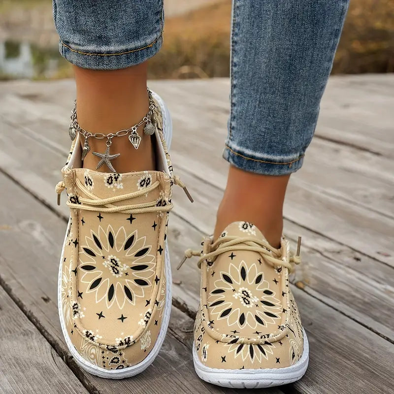 Isavella - Pantofi Casual De Vară Cu Model Floral