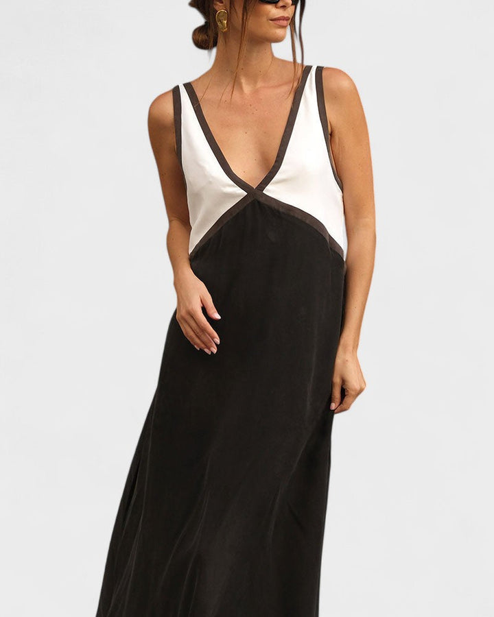 Vida - Rochie Lungă Elegantă Fără Mâneci