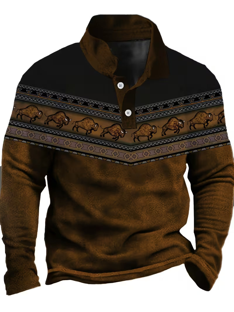 Tamas - Tricou Polo Casual Vintage Cu Imprimeu 3D Colorat