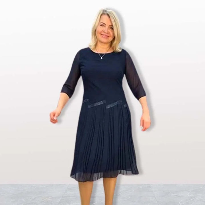 Kiernan - Rochie Midi Elegantă Cu Gât Rotund