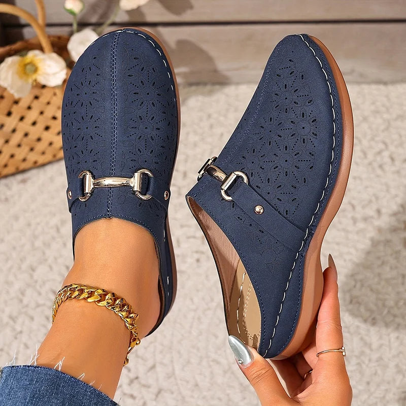 Hailen - Mule Casual Cu Imprimeu Florale Fără Sireturi