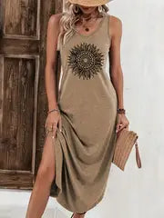 Brandy - Rochie Maxi Elegantă Fără Mâneci