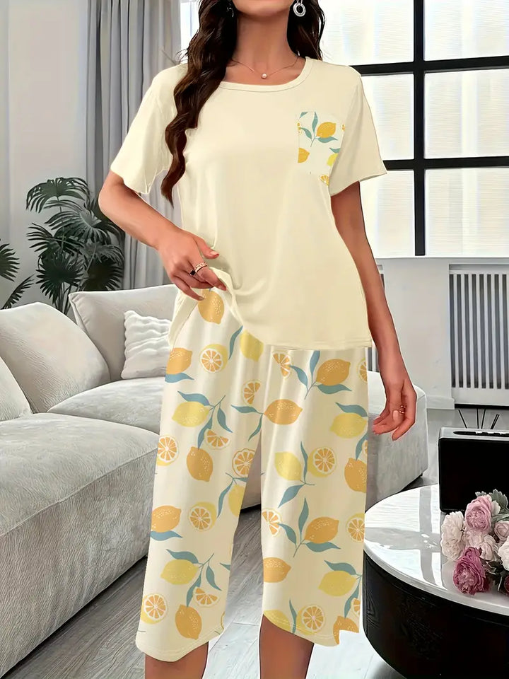 Kinsley - Set Confortabil De Imbrăcăminte De Casă Cu Imprimeu Floral