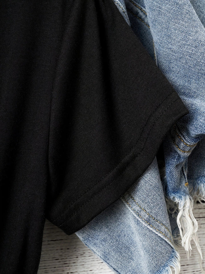 Larson - Tricou Casual Cu Mâneci Scurte și Imprimeu în Formă De Inimă