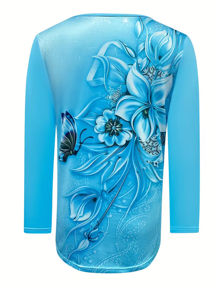 Ljiljana - Bluză La Modă Cu Imprimeu Floral