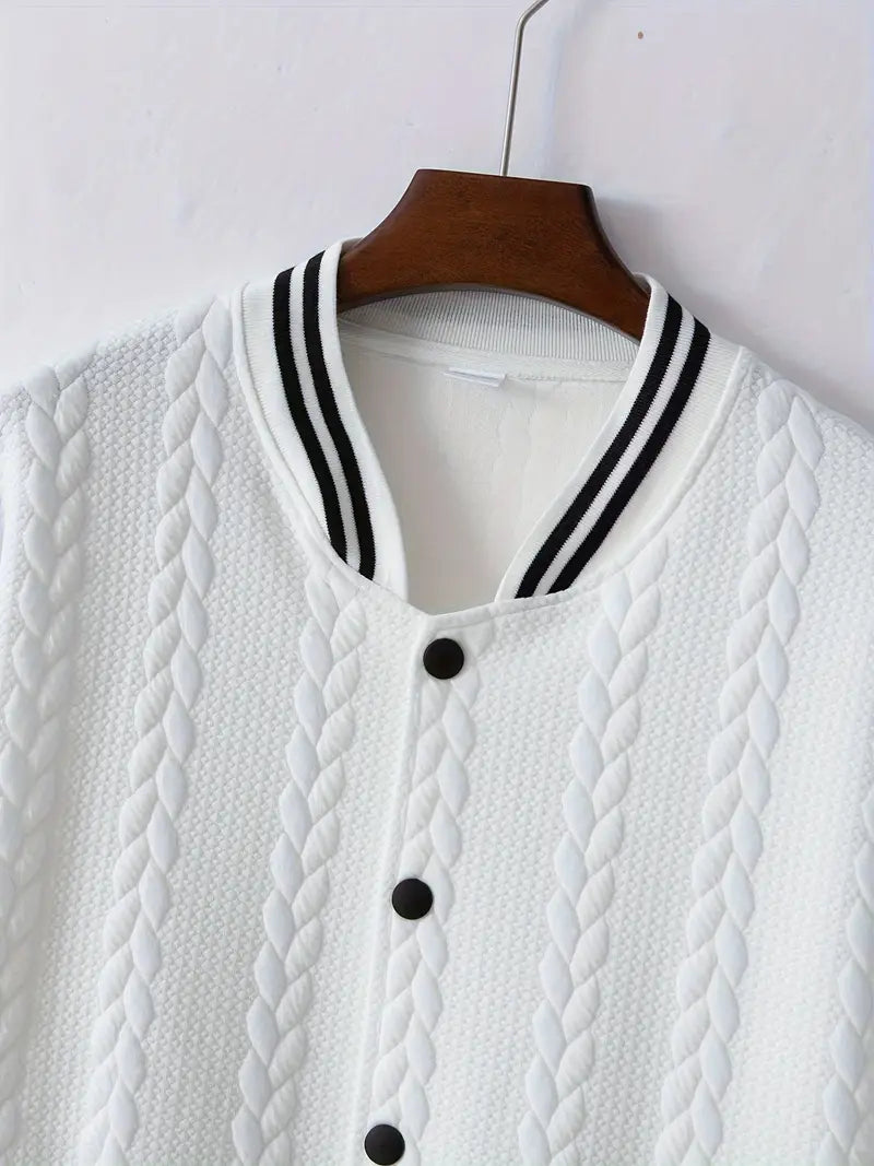 Felips - Jachetă De Baseball Cu Decor In Dungi Jacquard