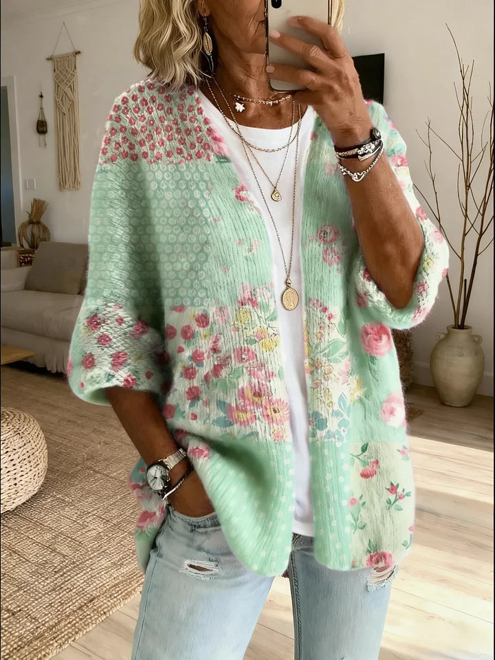 Stevena - Pulover Cu Model Floral Elegant