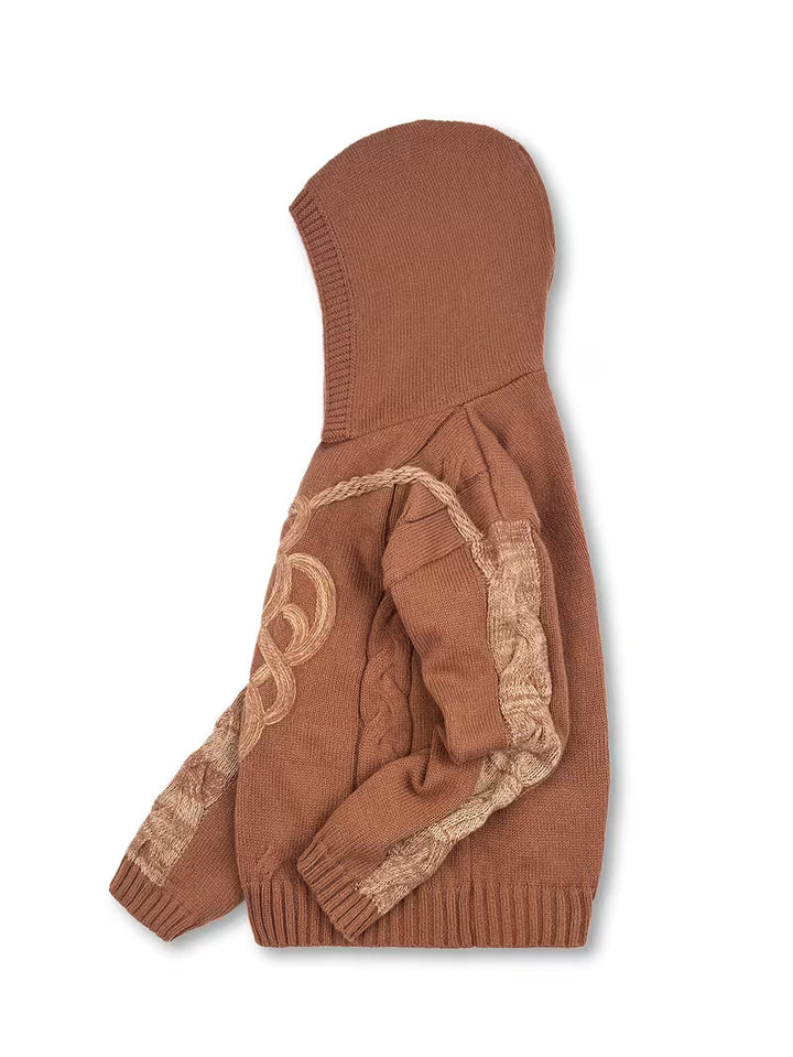 Cypriana - Pulover Elegant Tricotat Cu Glugă